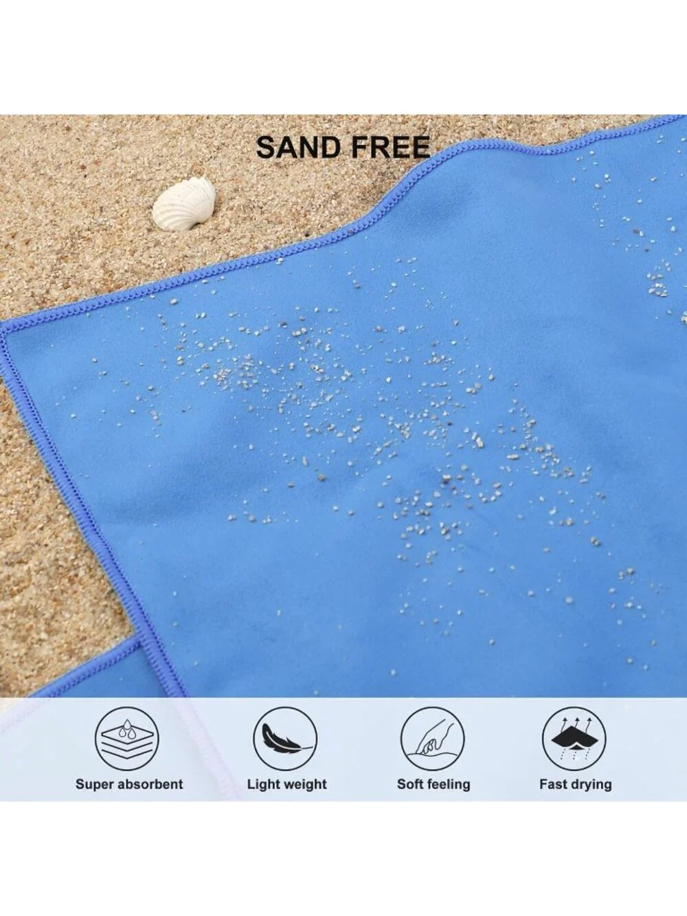 2-Pack Microfiber Travel Towel Set, 2 Piece, Quick Dry Camping Towel Blue XL & S